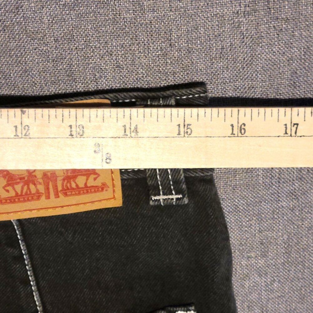 Levi’s Black Size 29 Denim Carpenter Mini Skirt Jean 100% Cotton Gray Distressed - Picture 9 of 12